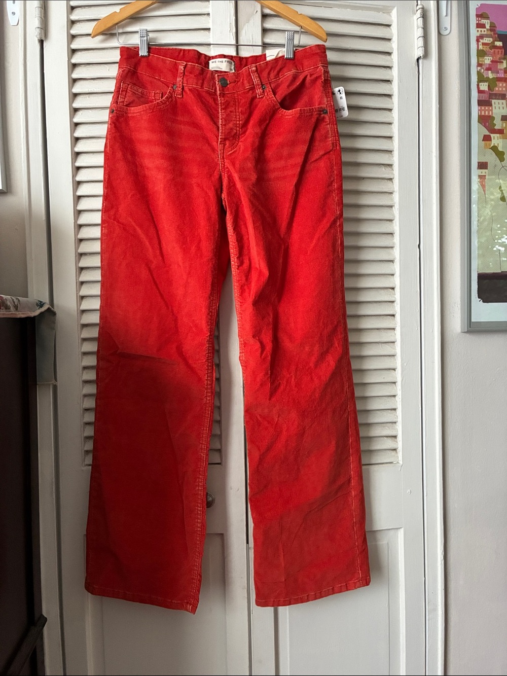 NWT We The Free Red Corduroy Wide Leg Jeans